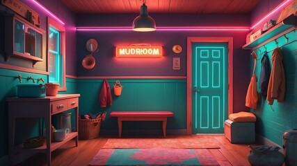 illustrative albedo mudroom animated retro neon