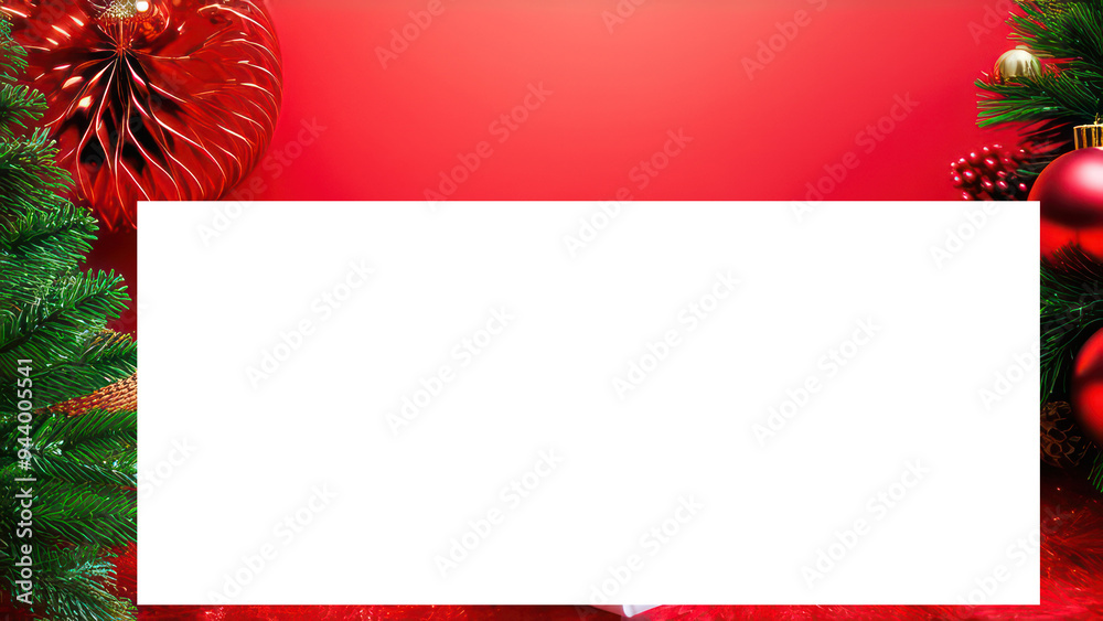 Wall mural white sheet on an red christmas festive background