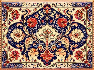 Classic persian pattern with paisley borders
