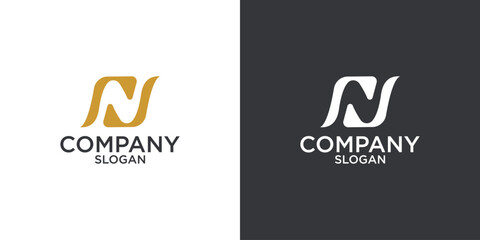 Fototapeta premium letter N abstract geometry logo vector design