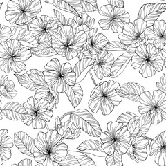 Elegant seamless pattern with flowers, design elements. Floral  pattern for invitations, cards, print, gift wrap, manufacturing, textile, fabric, wallpapers.