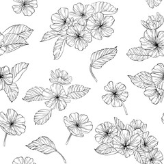Elegant seamless pattern with flowers, design elements. Floral  pattern for invitations, cards, print, gift wrap, manufacturing, textile, fabric, wallpapers.