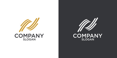 letter N abstract geometry logo vector design