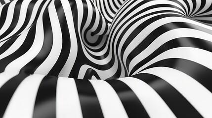 Abstract Black and White Striped Pattern
