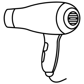 recommend clip art: Hair Dryer line art Vector