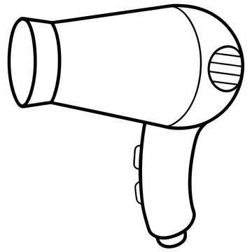 recommend clip art: Hair Dryer line art Vector