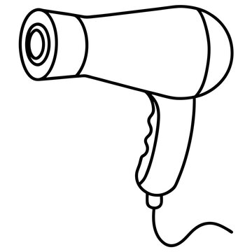 recommend clip art: Hair Dryer line art Vector