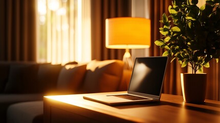A cozy living room featuring a stylish work desk tucked into a corner, seamlessly blending work and relaxation in a harmonious space