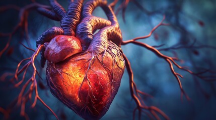 A deeper look into the anatomy of the human heart, providing a detailed illustration of its structure and components. 