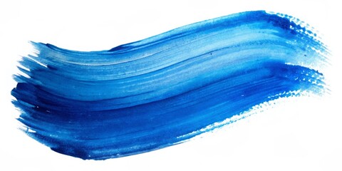 Abstract Blue Watercolor Brushstroke A Hand-Painted Swirl of Color on White Background