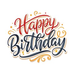 Happy birthday card with the words happy birthday on the top