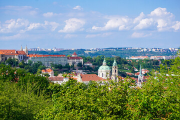 Fototapeta premium High angle view of townscape against sky