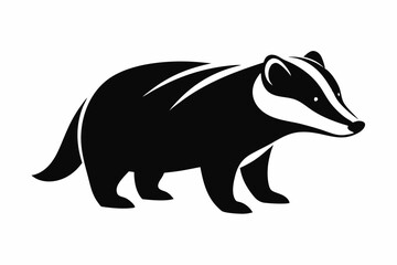 Silhouette of badger vector illustration, Honey Badger vector silhouette 

