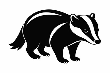 Silhouette of badger vector illustration, Honey Badger vector silhouette 

