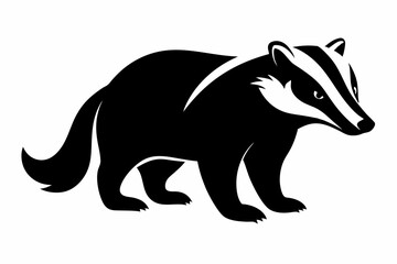 Silhouette of badger vector illustration, Honey Badger vector silhouette 

