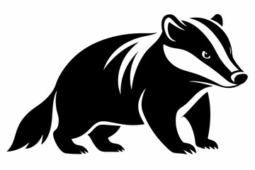 Silhouette of badger vector illustration, Honey Badger vector silhouette 

