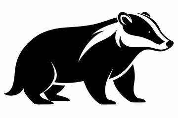 Obraz premium Silhouette of badger vector illustration, Honey Badger vector silhouette