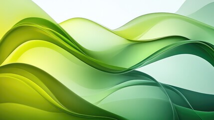 Abstract background with overlapping green and lime waves, creating a flowing effect.