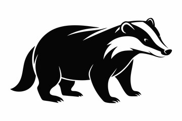 Badger icon, badger silhouette vector, Honey Badger
