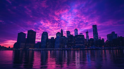 Obraz premium Dramatic Skyline at Dusk