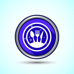 Eating Icon Button Design Illustration. Fork, Spoon, Restaurant icon