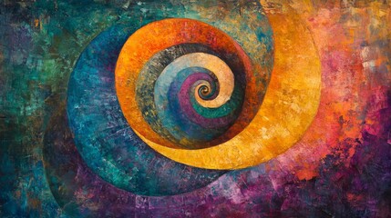 Vibrant Colorful Abstract Spiral Artwork