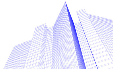 Architecture building vector 3d illustration on white background