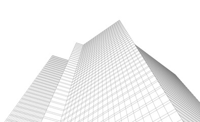 Fototapeta premium Architecture building vector 3d illustration on white background