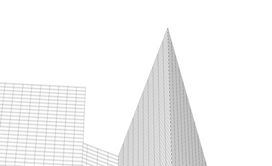 Fototapeta premium Architecture building vector 3d illustration on white background