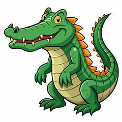 Cartoon Crocodile with Big Teeth and a Smiling Expression