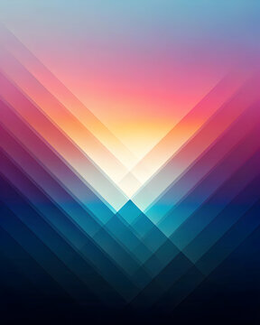 Abstract Gradient Sunset: A mesmerizing digital artwork featuring a vibrant gradient of pink, yellow, blue, and purple hues, capturing a sense of awe and wonder. The abstract design evokes a sense of 