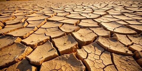 Cracked Earth A Close-Up Perspective of Drought-Stricken Land