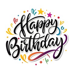 Obraz premium Happy birthday card with the words happy birthday on the top