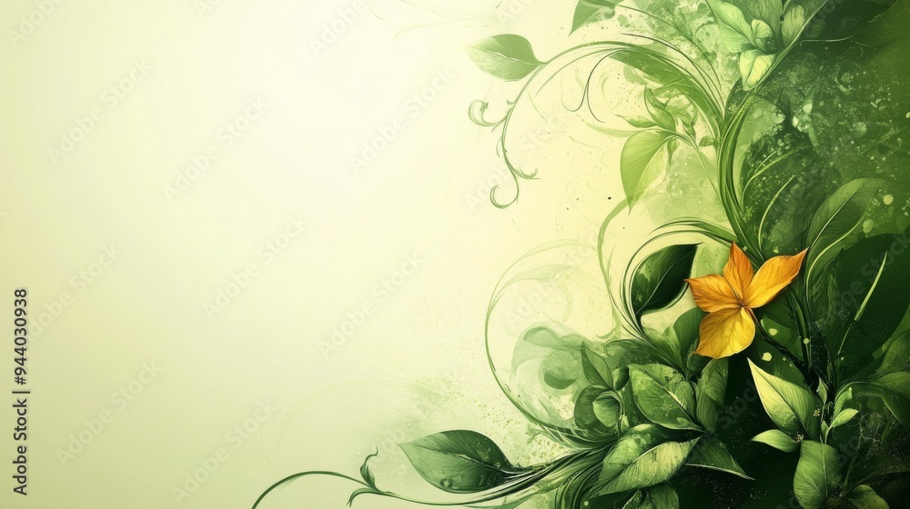 Wall mural botanical elegance: green