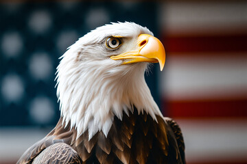 Obraz premium Bald Eagle Proudly Displays Its Majestic Presence