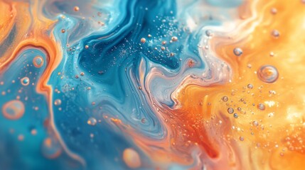 Abstract Fluid Art with Vibrant Colors