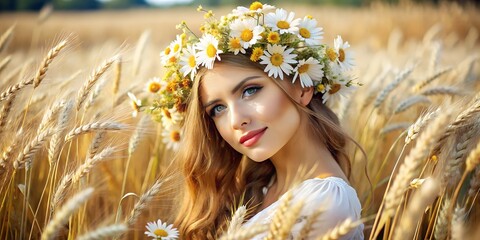 girl in a field of wheat