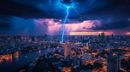 Storm Over Cityscape