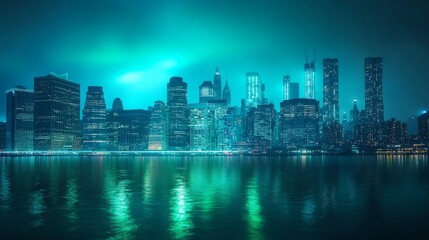 Urban Skyline at Night