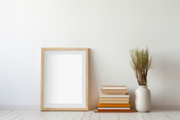 PNG wooden photo frame mockup, transparent design