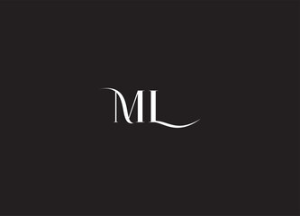 ML letter logo design and initial logo design