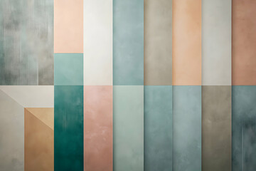 Harmonious Hues: A tapestry of textured paint swatches in serene pastels and earthy tones, offering a calming backdrop for design and inspiration. 