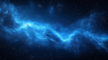 Mystical Blue Cosmic Nebula