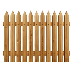 Rustic Wooden Fence Isolated on a Transparent Background