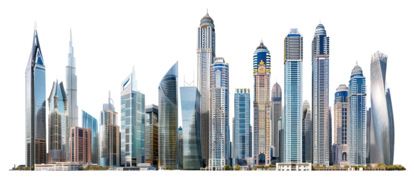 PNG Modern skyscrapers skyline cityscape