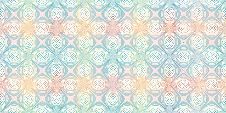 Abstract Floral Pattern: A delicate and captivating design with intricate floral motifs in pastel hues, perfect for creating a serene and elegant background for your projects. This seamless pattern fe