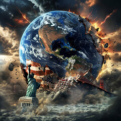 Fototapeta premium Earth Meets America
