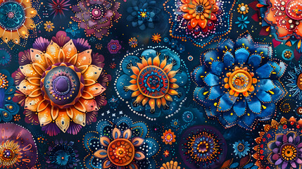 Colorful Floral Pattern Illustration