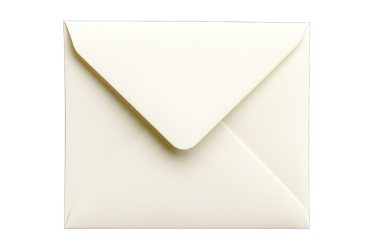 A plain white envelope captured in a minimalistic style, perfect for invitations, letters, or any mailing needs.