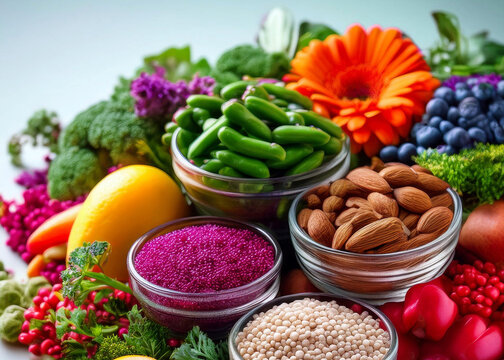 primer plano de plantas saludables digestion fibras dieta proteica